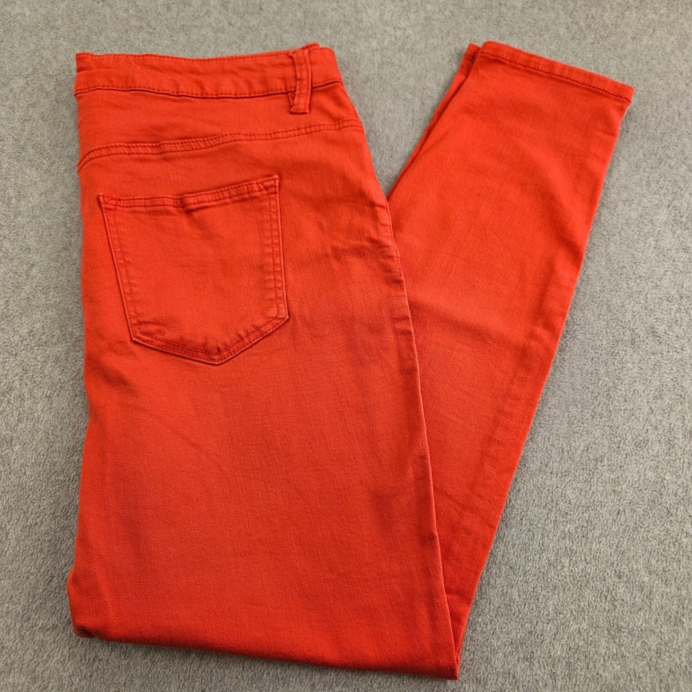 MASSINI Skinny Jeans Womens 16 Orange Cotton Blend Stretch Casual Chic Denim